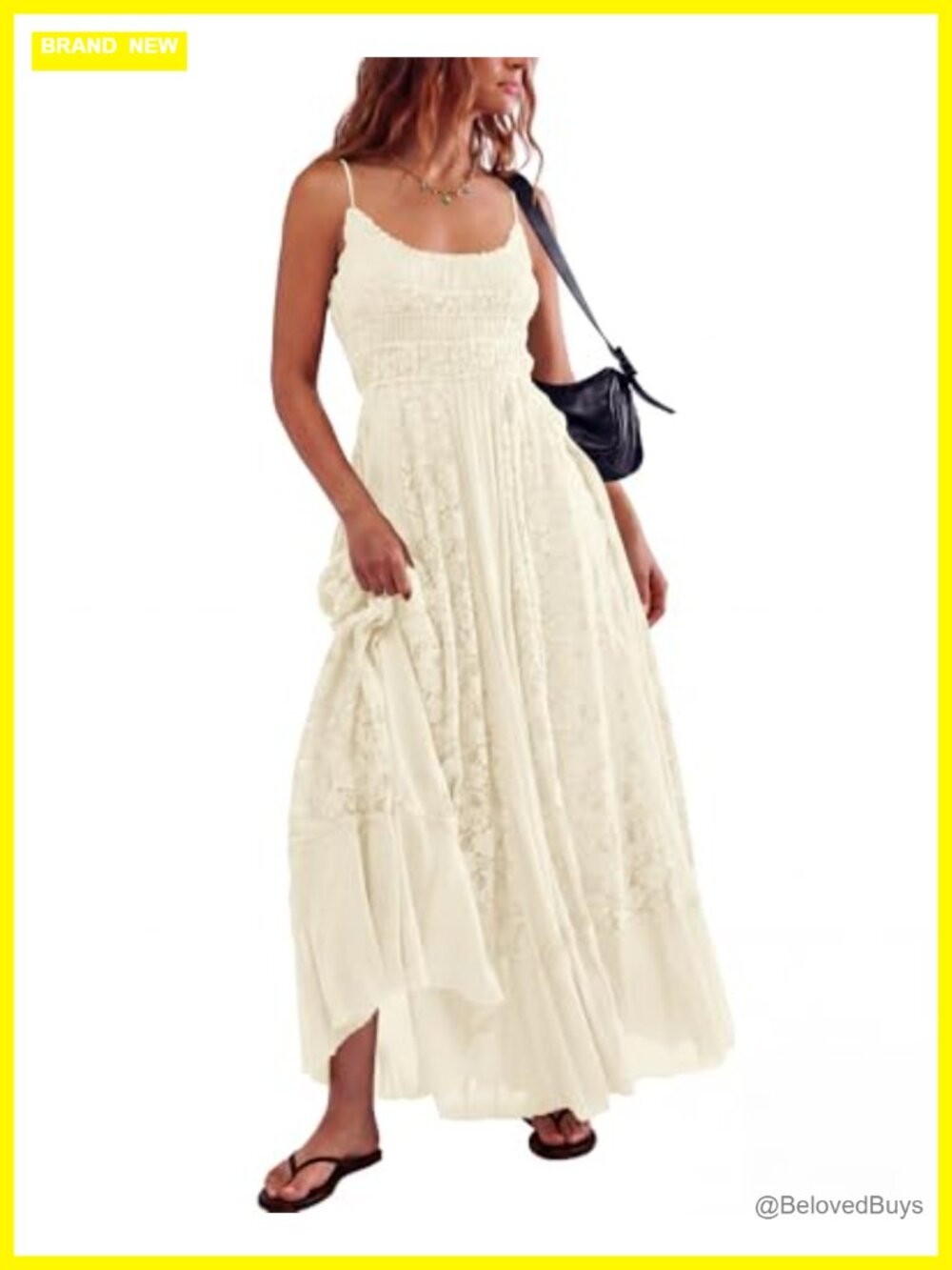 Lace Floral Embroidered Bohemian Maxi Dress A-Line Beach Summer